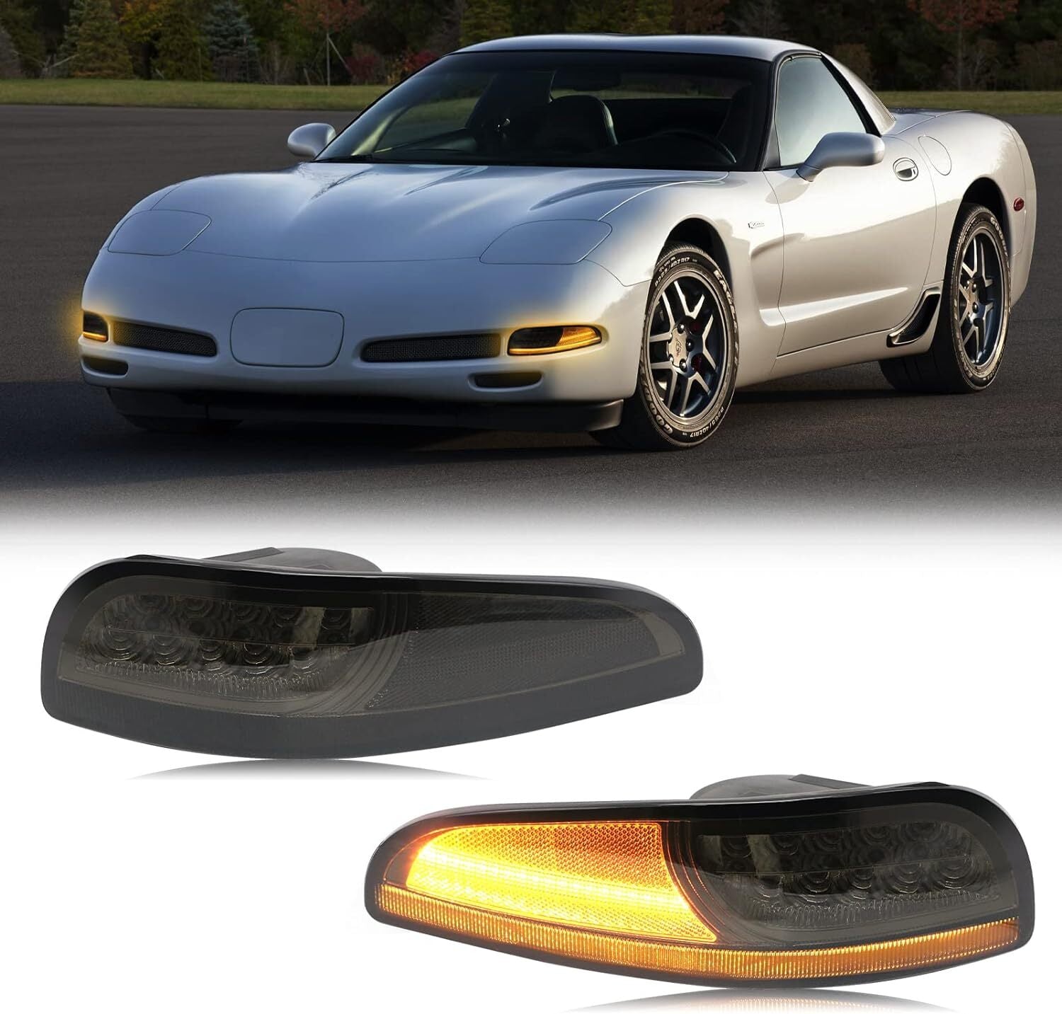 Zhenlong LED DRL/Xiaolong LED DRL/Xiaolong Lighting Fixture 97-04 Black and White for Corvette C5