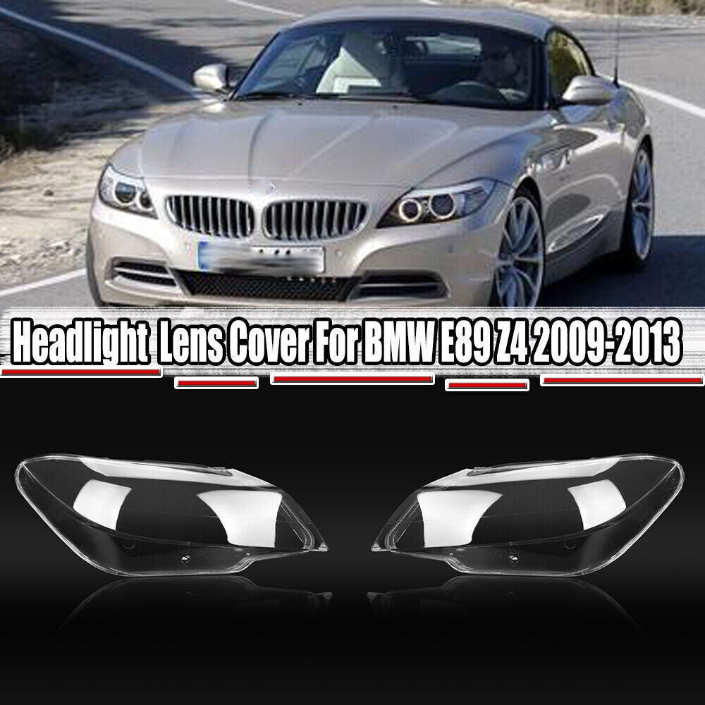 Left+Right Clear Headlight Lens Headlamp Cover Shell for BMW E89 Z4 2009-2013