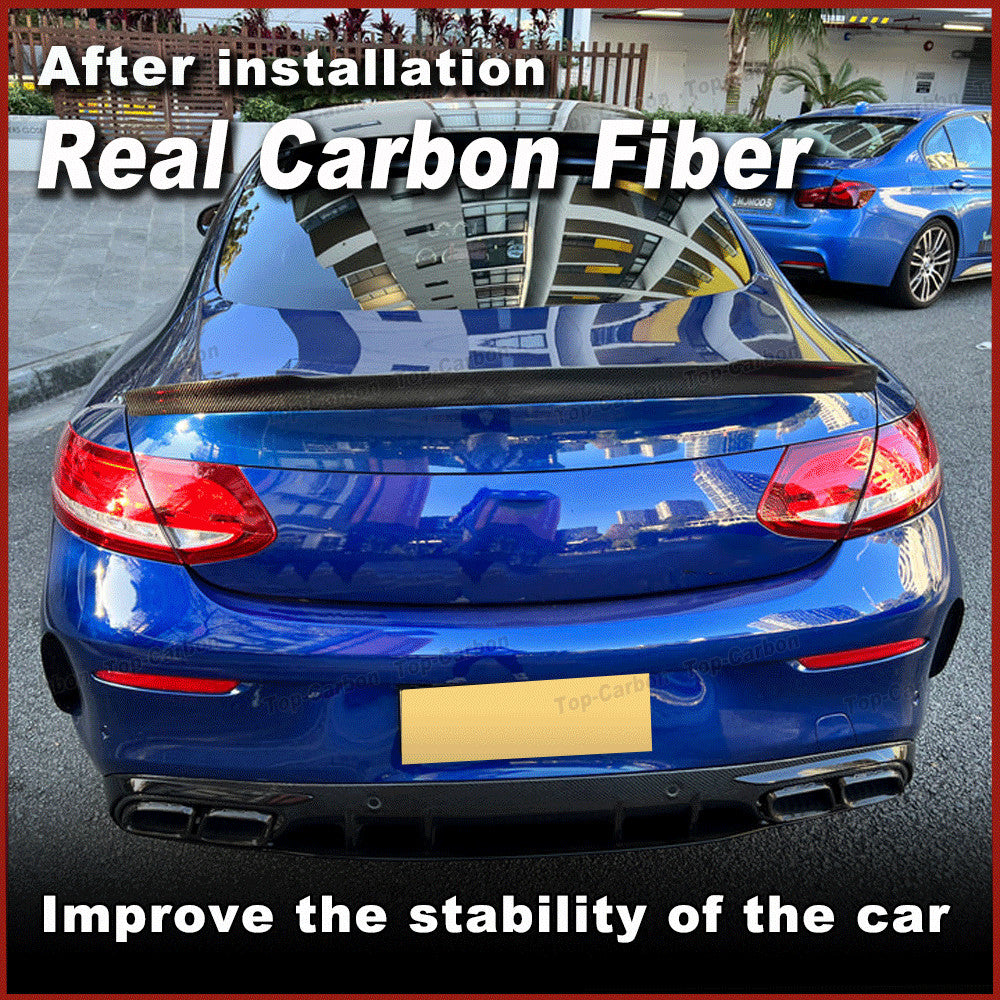 Fit for Mercedes C205 C63 Coupe 2015-21 REAL Carbon Fiber Rear Trunk Spoiler