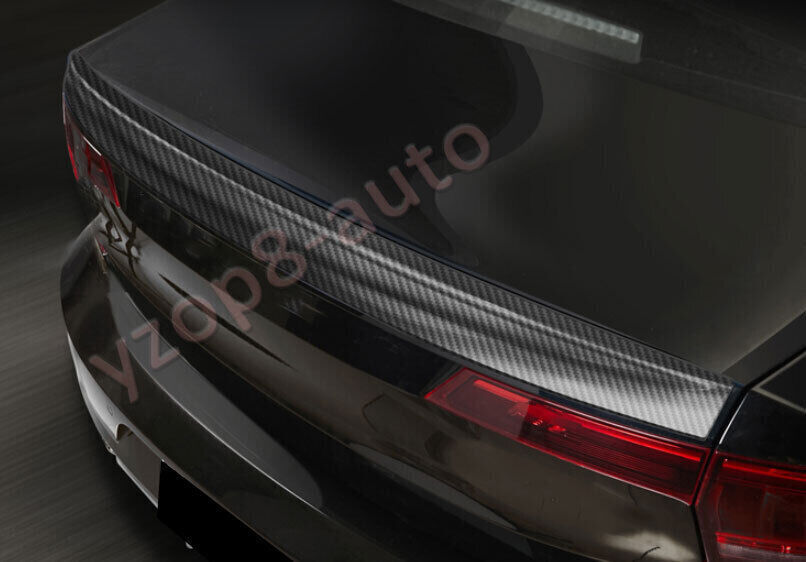 for Volvo S90 2017-2022 ABS Carbon Fiber Rear Trunk Spoiler Wing Flap Cover Trim