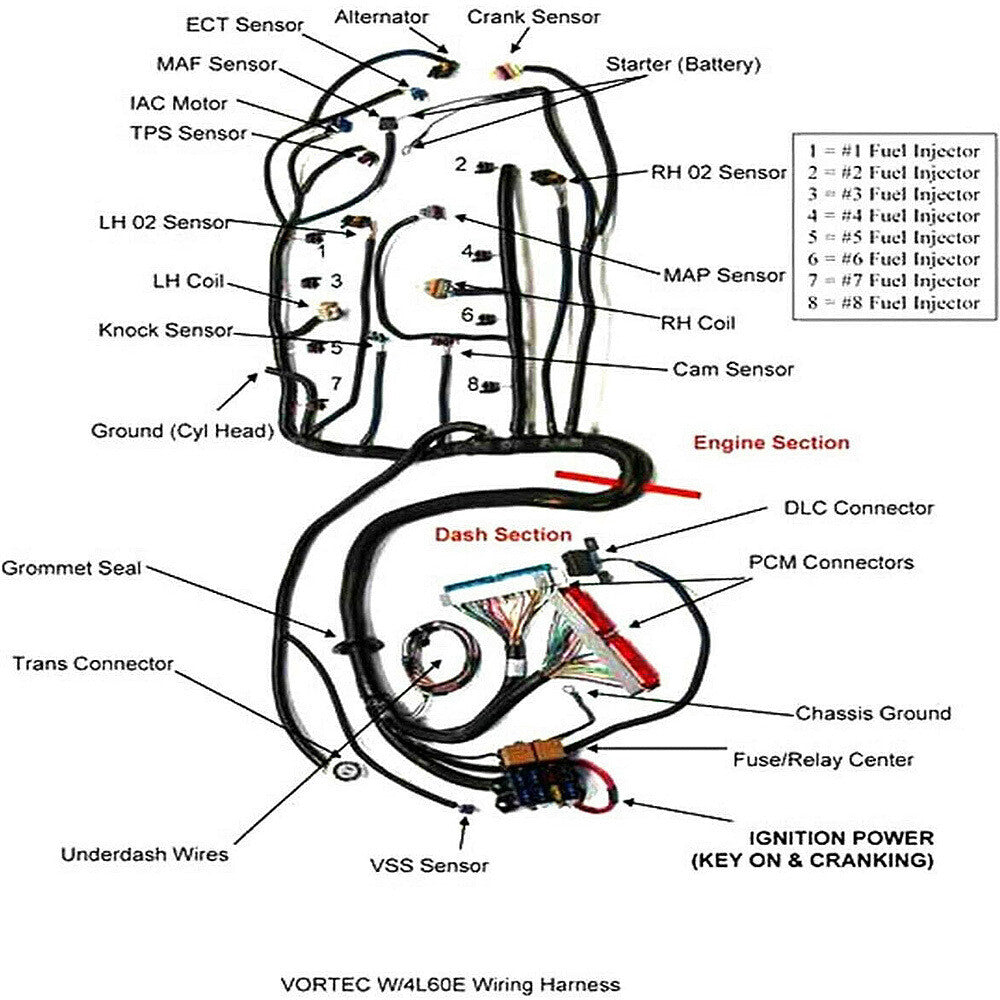 LS1-4L60E Wiring Harness Stand Alone Kit For LS SWAPS DBC 4.8 5.3 6.0 1997-2006