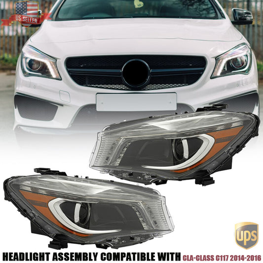 For 2014 2015 2016 for Mercedes-Benz CLA-Class C117 Xenon Headlight Assy Pair Set