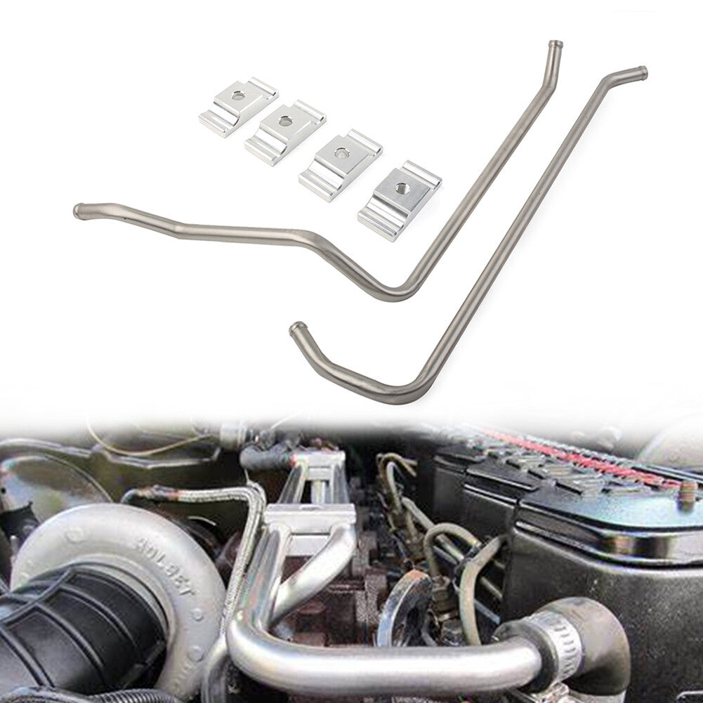 Stainless Heater Lines + Aluminum Clamps Kit for Dodge 1989-1998 Vehicles With