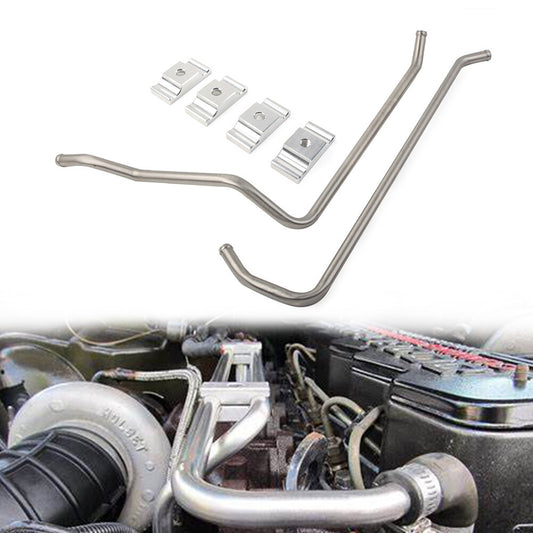 Stainless Heater Lines + Aluminum Clamps Kit for Dodge 1989-1998 Vehicles With
