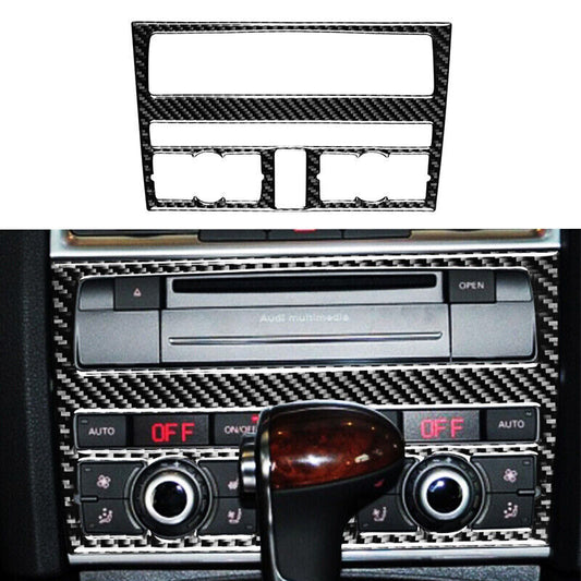 Carbon Fiber Car Control Air Conditioning CD Panel Cover for Audi Q7 2008-2015