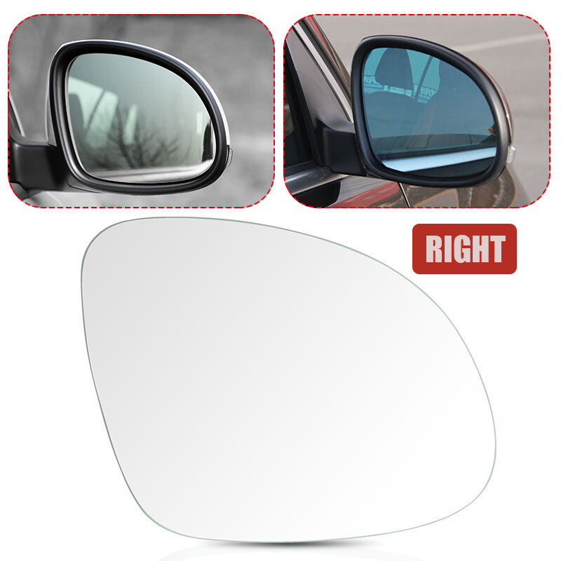 Mirror Glass Heated w/Backing Plate Right Passenger Side fit 2009-2017 for VW for Tiguan