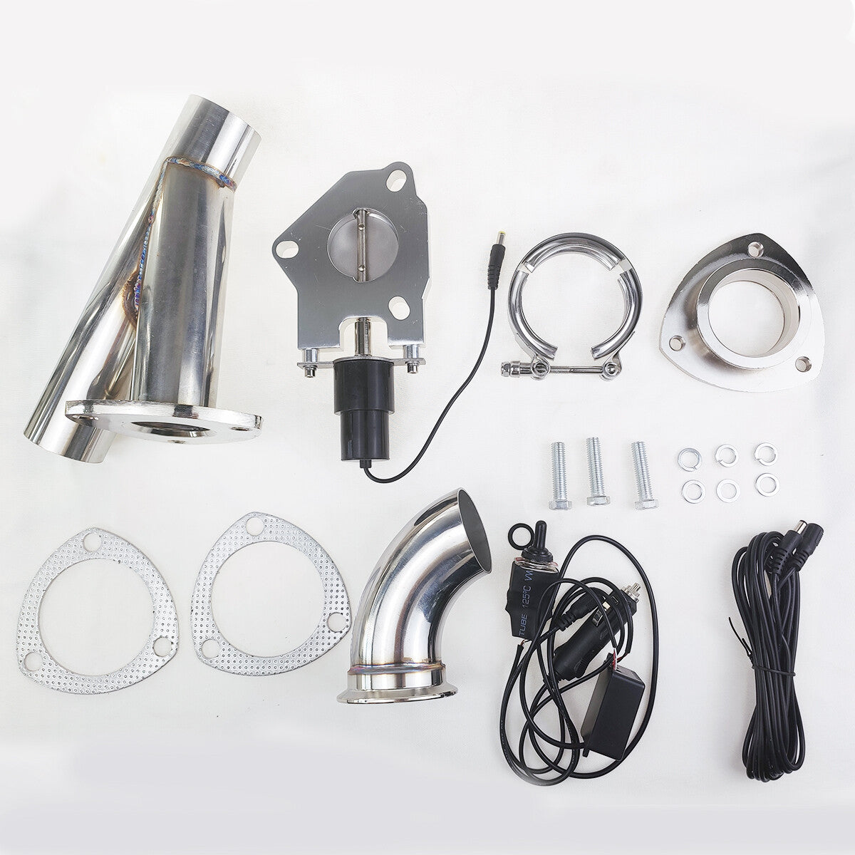2-inch stainless steel exhaust valve butterfly dump valve kit with manual switch control