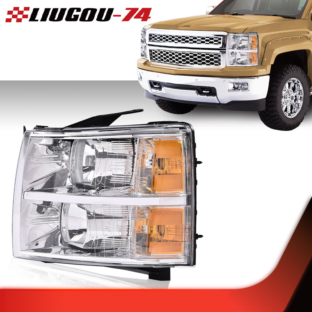 Chrome/amber corner lights on the left are suitable for 2007-2014 for Chevrolet Silverado.
