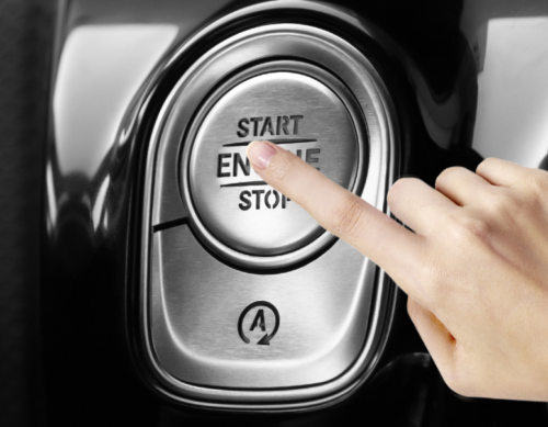 for Benz GLA 2020-2022 Silver Aluminum Engine Start Stop Push Button Cover Trim