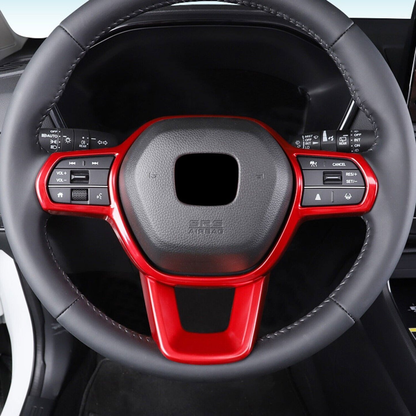 for Honda CR-V CRV 2023 2024 Red ABS Car Steering Wheel Button Frame Cover Trim