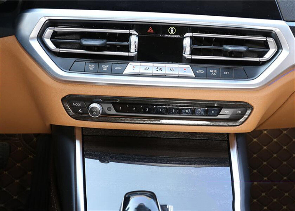 Black Wood ABS Central Control Volume Switch Trim for BMW 3 Series G20 G28 2019+