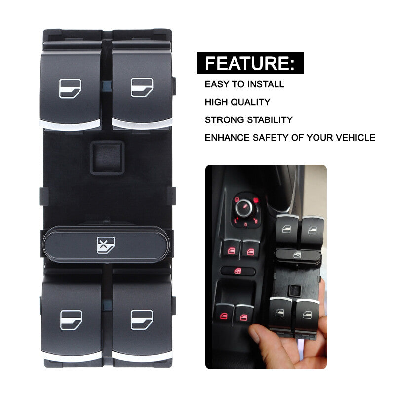 Applicable to for Volkswagen for Tiguan , for Golf , for Jetta CC, for Passat : Left front power window master control switch