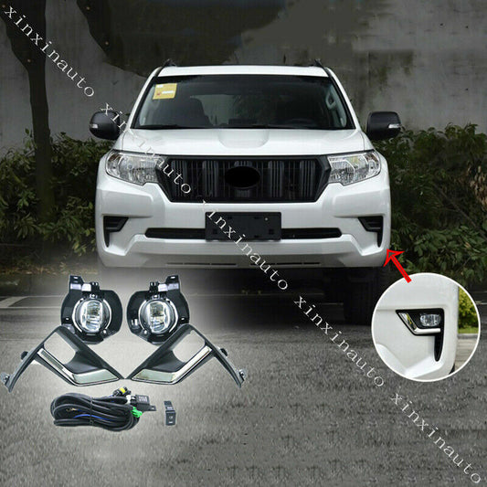 for Toyota Prado FJ/LC150 2018-2021 Front Bumper DRL Fog light Lamp Kit Replace
