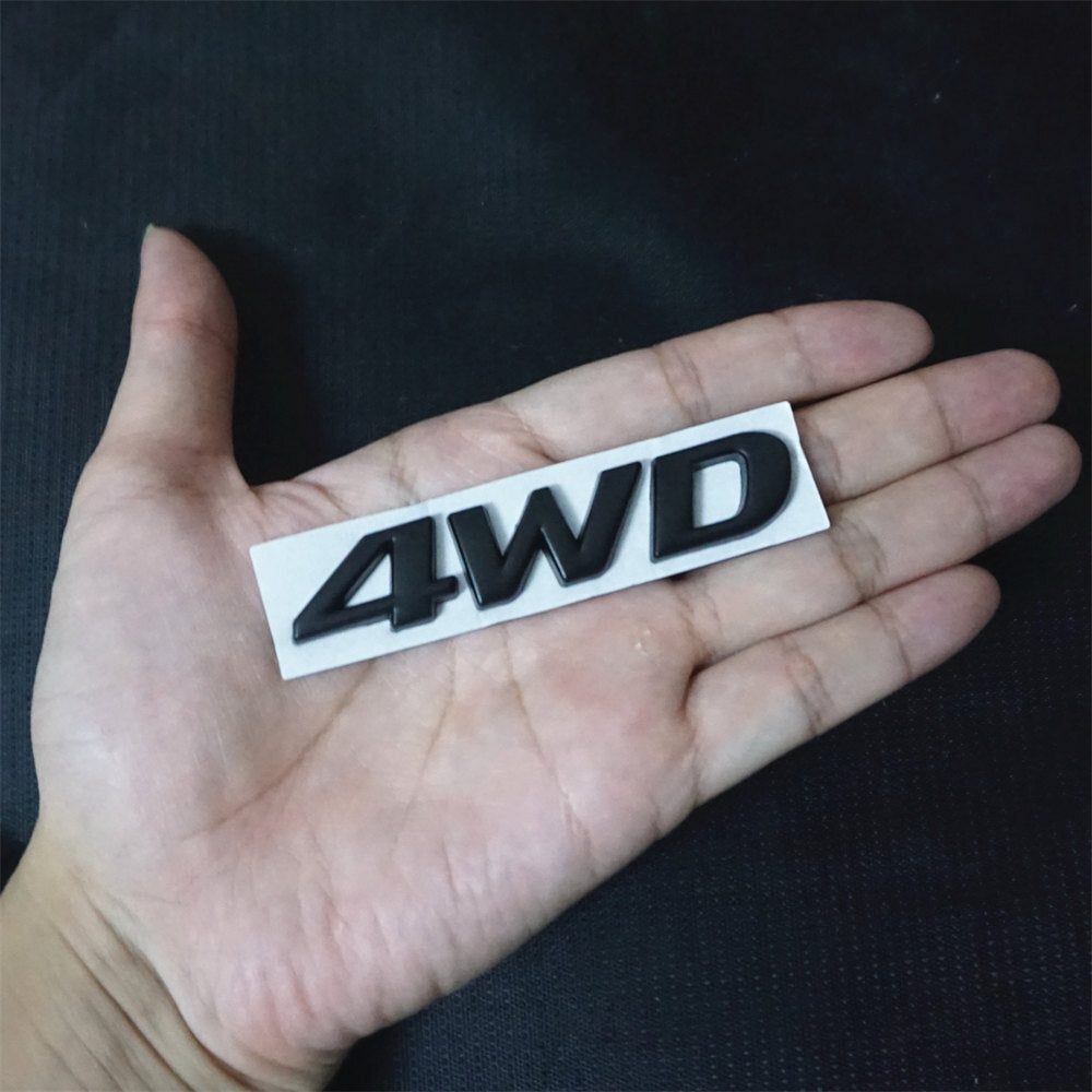 1x Black Matte 4WD Metal Badge Emblem Decal Sticker Motors Bumper SUV Fender Sep