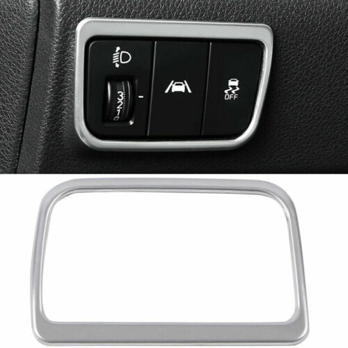 for Kia K5 2021-2023 Matte Silver Car Headlight Switch Button Frame Cover Trim