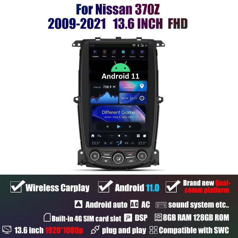 13.6 for Tesla Style Car Radio Android GPS Navi Head Unit for Nissan 370Z 2009-2021