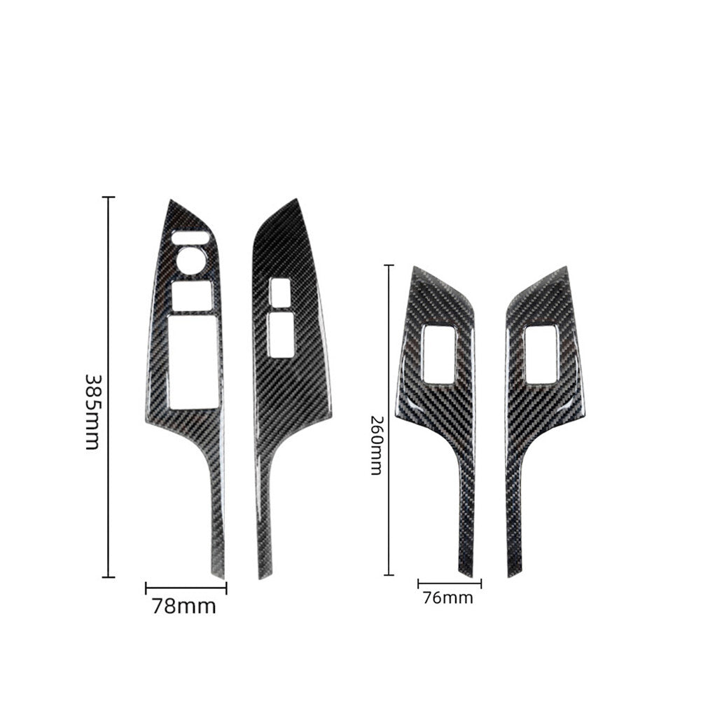 4X Carbon Fiber Front Windon Lift Panel Cover Trim for Honda CRV CR-V 2012-2016