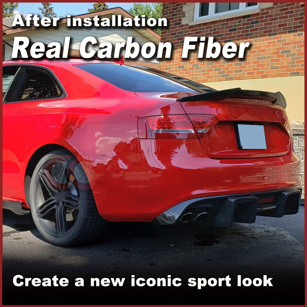 Fit for AUDI S5 B8/B8.5 Coupe 2008-17 Real Carbon Fiber Rear Trunk Spoiler Wing
