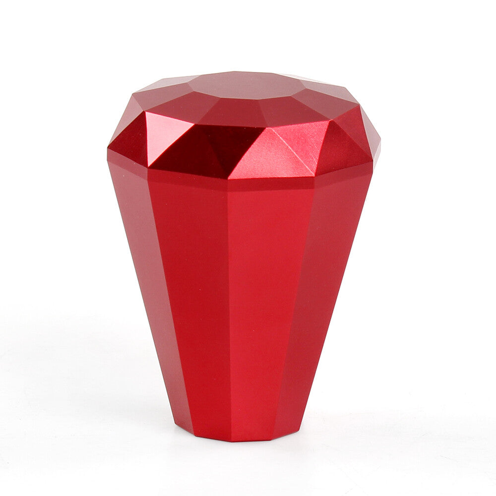 Universal Aluminium Diamond Gear Shift Knob Manual Shifter with Head Adapter Red