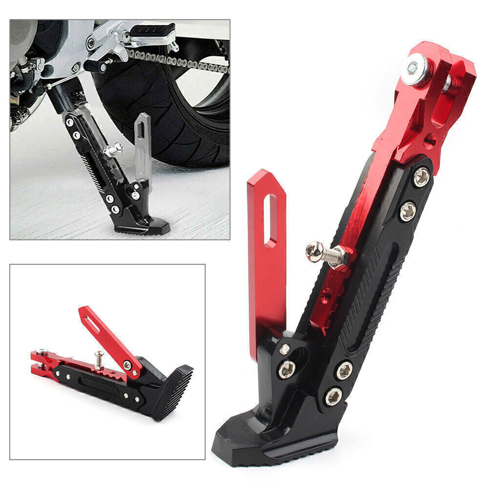 Motorcycle Non-slip Adjustable Kickstand Foot Side Stainless steel Support Stand