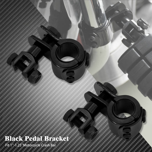 Black 1-1/4 Tubes Engine Guard Highway Footpegs Mounts Clamps Fit for Harley