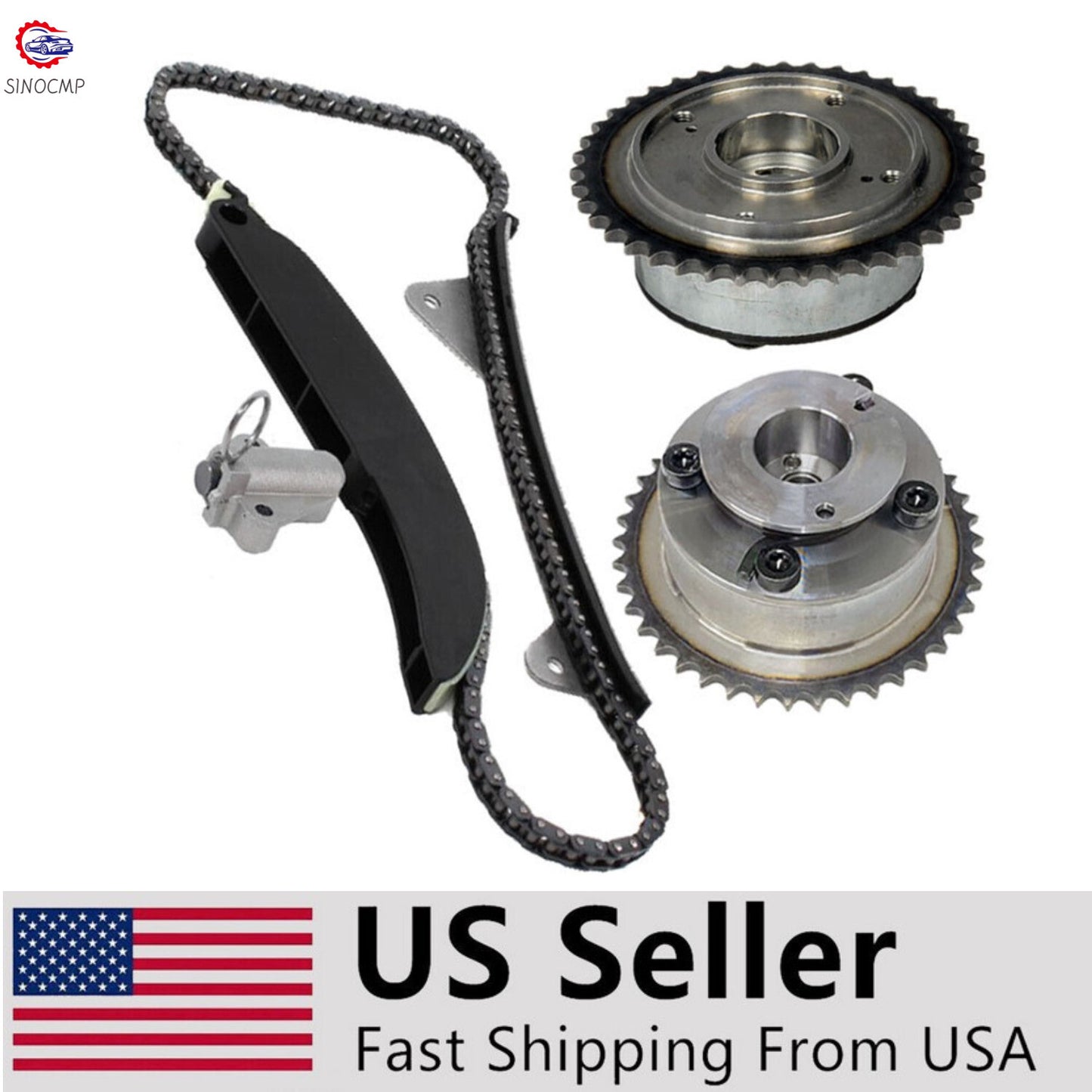 Engine Timing Chain Kit Camshaft Phaser Compatible with for Hyundai for Elantra for Tucson