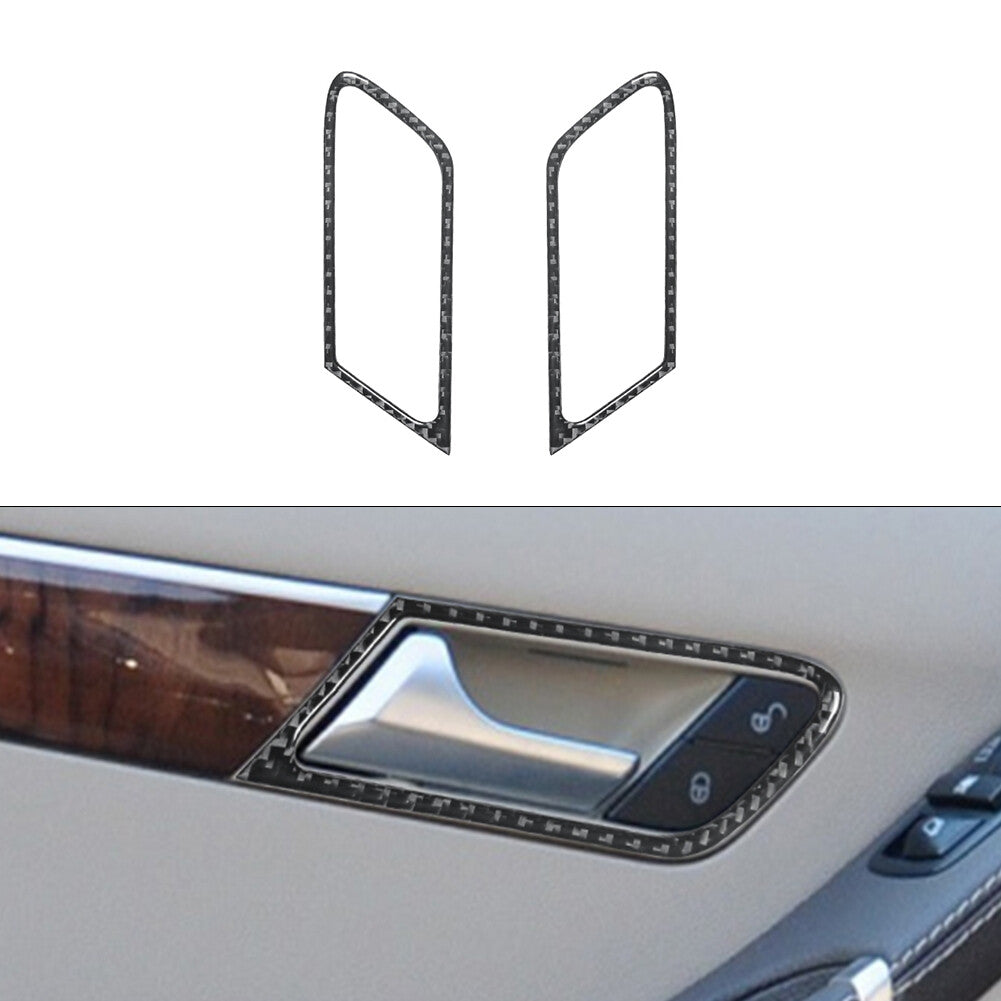 for Mercedes R-Class 2009-2012 2Pcs Front Door Handle Trim Cover Carbon Fiber