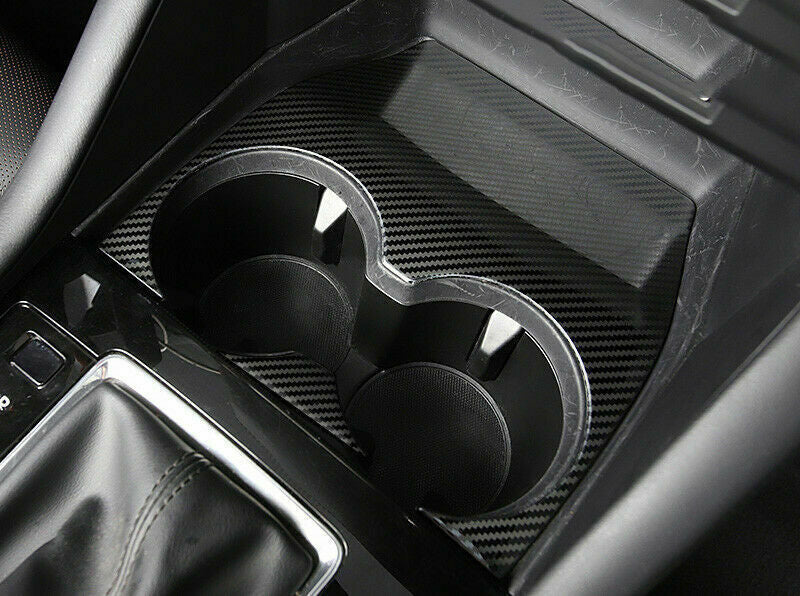 2P for Mazda 3 Axela 2019-2022 Carbon Fiber Central Console Water Cup Cover Trim