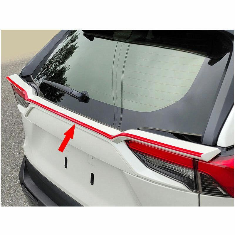Glossy WhiteRed Tail Door Trunk Lid Strip Trim 1pcs for Toyota RAV4 2019-2023