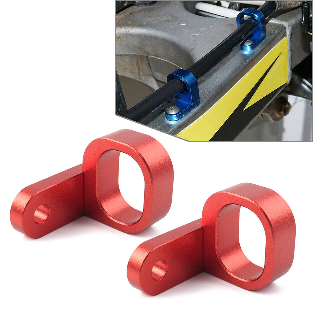 Rear Brake Line Hose Clamp Red Fit for Suzuki DRZ400SM 2005-22 RMX450Z 2010-11 Pair
