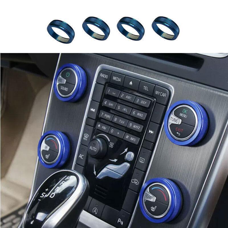 Blue Aluminium Air Conditioning Button Control Ring Trim for Volvo S60 2011-2018