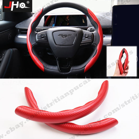 2x Universal Carbon Fiber Car Steering Wheel Booster Cover Accessories Non-Slip