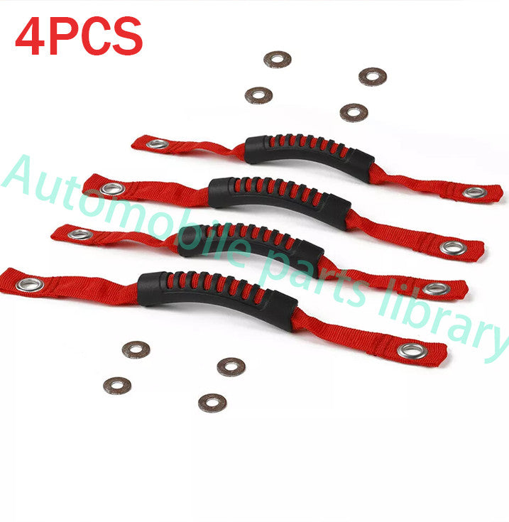 Sahara Rubicon Red Thin Roller Grip Handle for Jeep for Wrangler (4 Pieces)