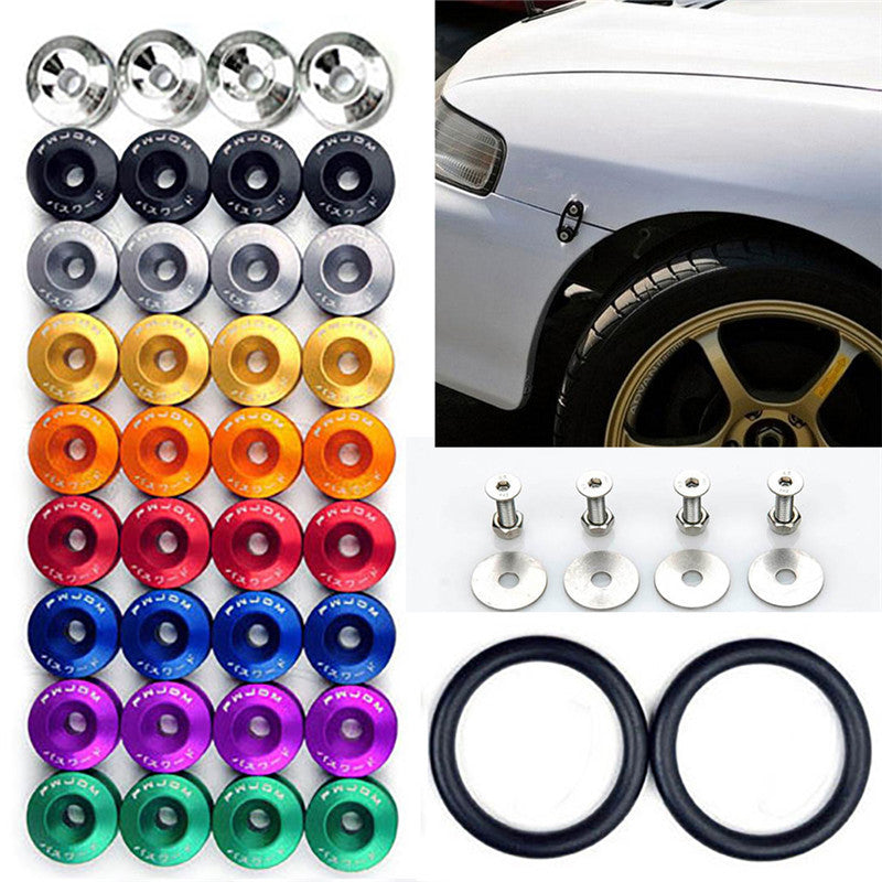 8-Piece Car Trunk Mudguard Quick-Release Fastener Anti-Collision Cover Kit Black JDM
