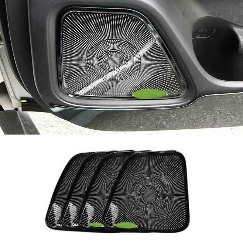 for Mitsubishi Outlander 2013-2020 Inner Door Speaker Cover Trims S.Steel Black
