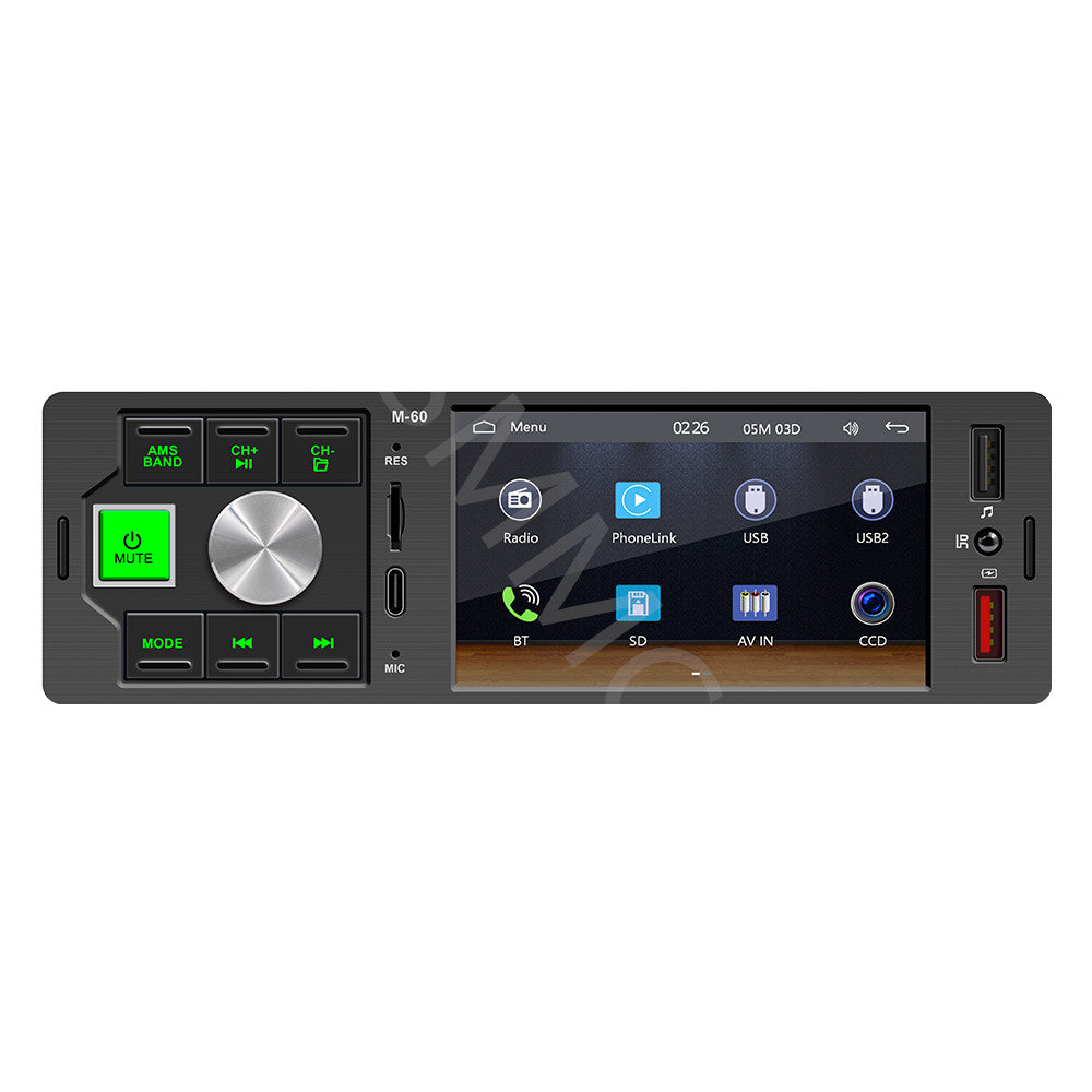 4.1in Touch Screen 1 Din Car For Apple CarPlay Android Auto Radio TF AUX USB FM
