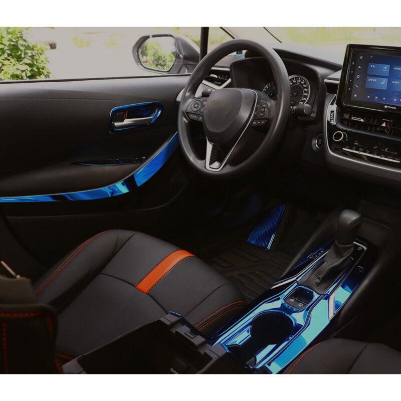 for Toyota for Corolla 2019-2022 Blue Titanium Dashboard Frame Decor Cover Trim 1PCS