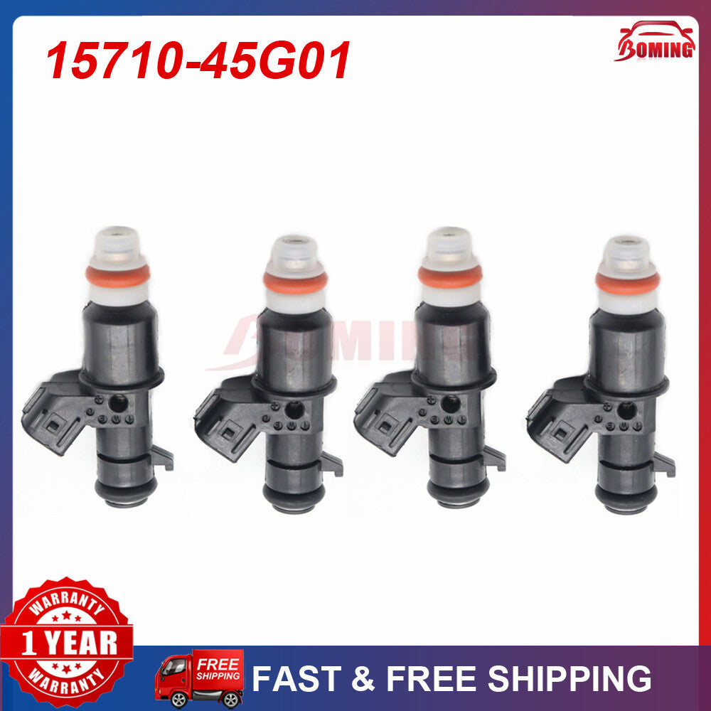15710-45G01 Four new fuel injectors for Suzuki Quadraker 450 LT-R450 LTR450 (models 06-09).