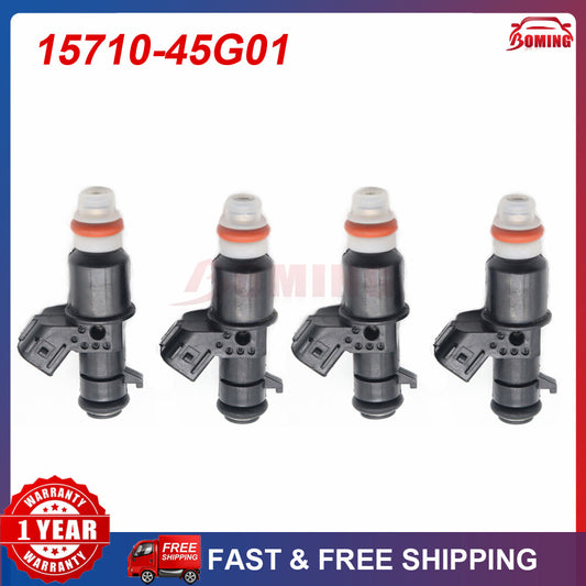 15710-45G01 Four new fuel injectors for Suzuki Quadraker 450 LT-R450 LTR450 (models 06-09).