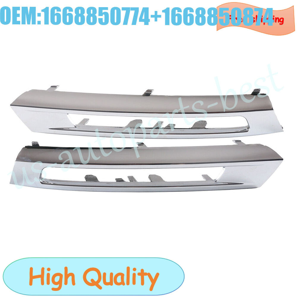 1 Pair Left Right Fog Light Chrome Trim Cover For 2012-2015 for Mercedes W166 ML350