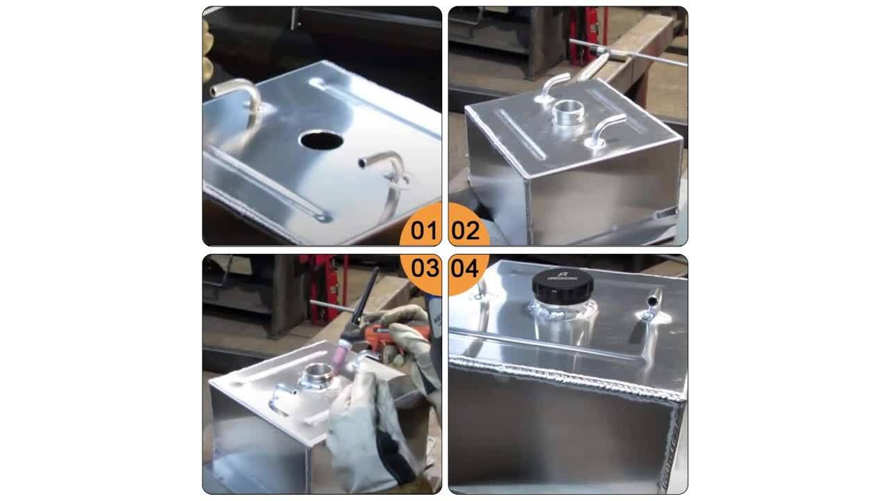 2 46mm-58mm Aluminum Weld On Filler Neck And Cap Oil Fuel Water Tank Silver