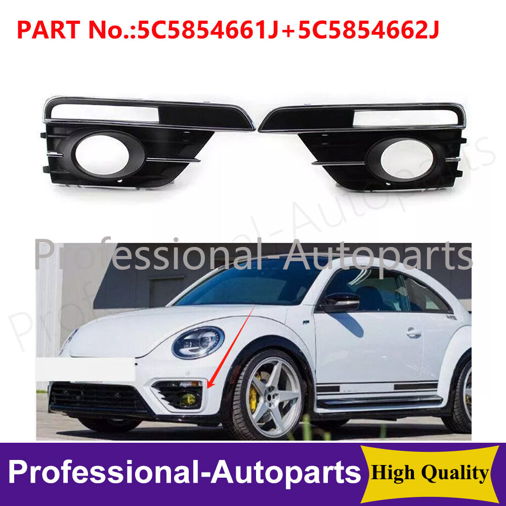 1Pair Front LeftRight Fog Light Lamp Grill Cover Bezel Trim for VW Beetle 17-19