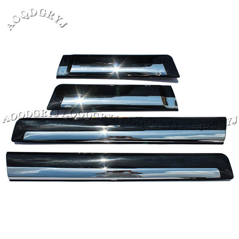Glossy Black Side Door Body Molding Strips for LEXUS LX570 2008-15 W/Chrome Trim
