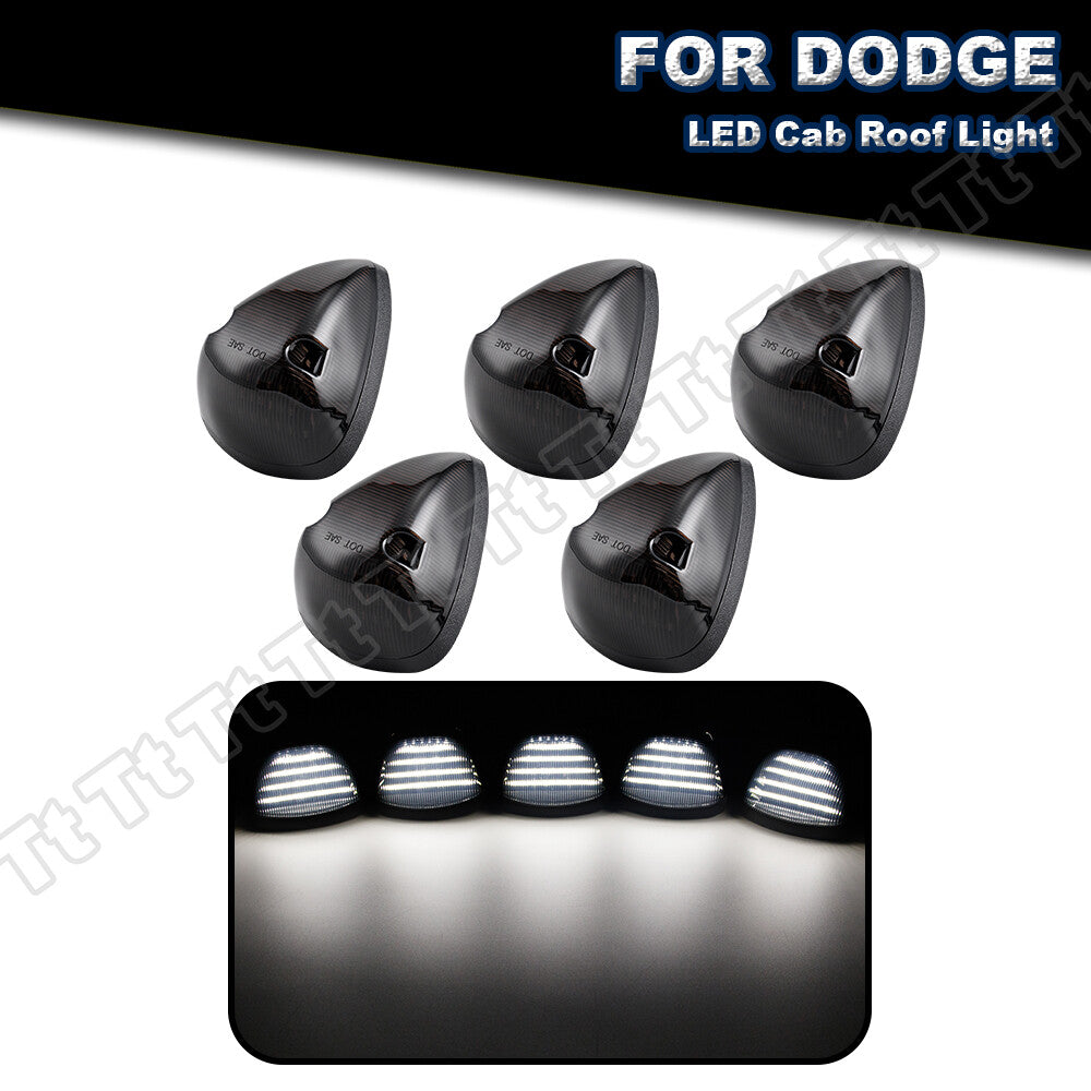 Five white LED roof-mounted cab marker lights for 1994-1998 for Dodge for Ram 1500 2500 3500