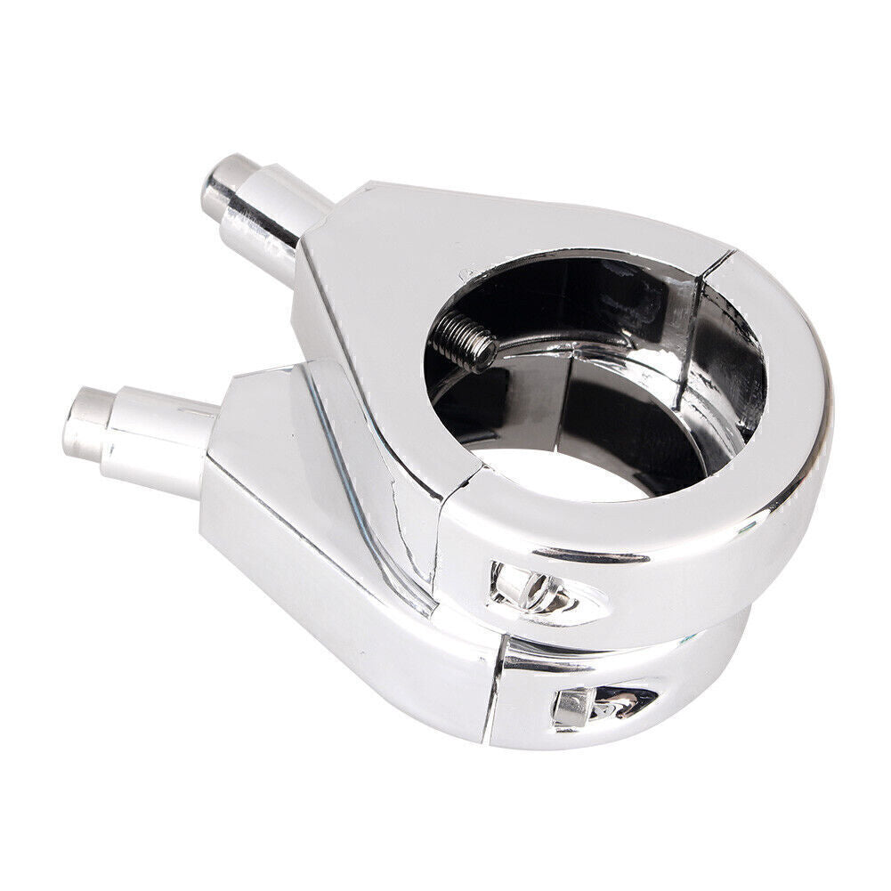 for Harley Silver 2x 41mm ABS Turn Signal Indicator Fork Clamp Mount Bracket