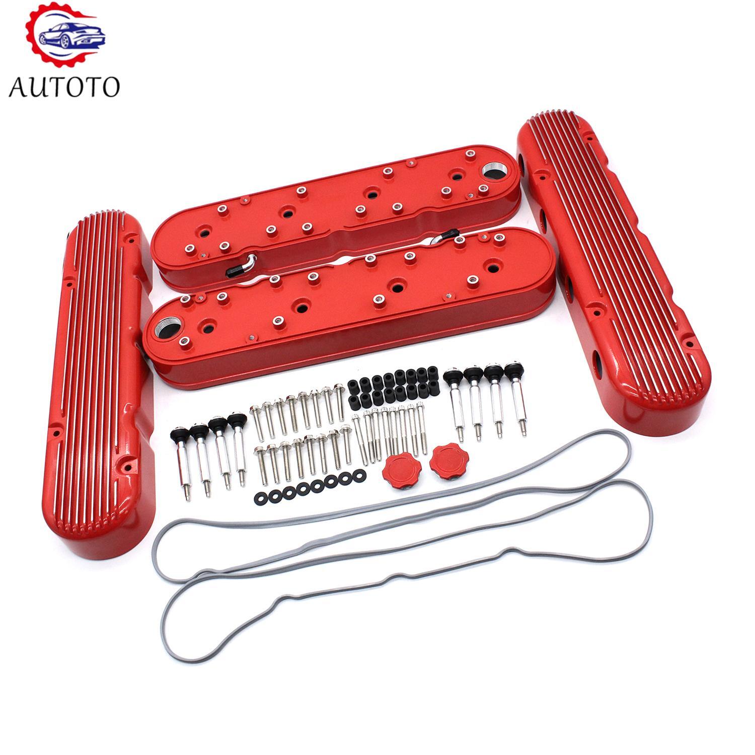 2pcs Aluminum Red Valve Covers Fits For 241-184 LS for Chevy LS1 LS2 LS3 LSX Engine