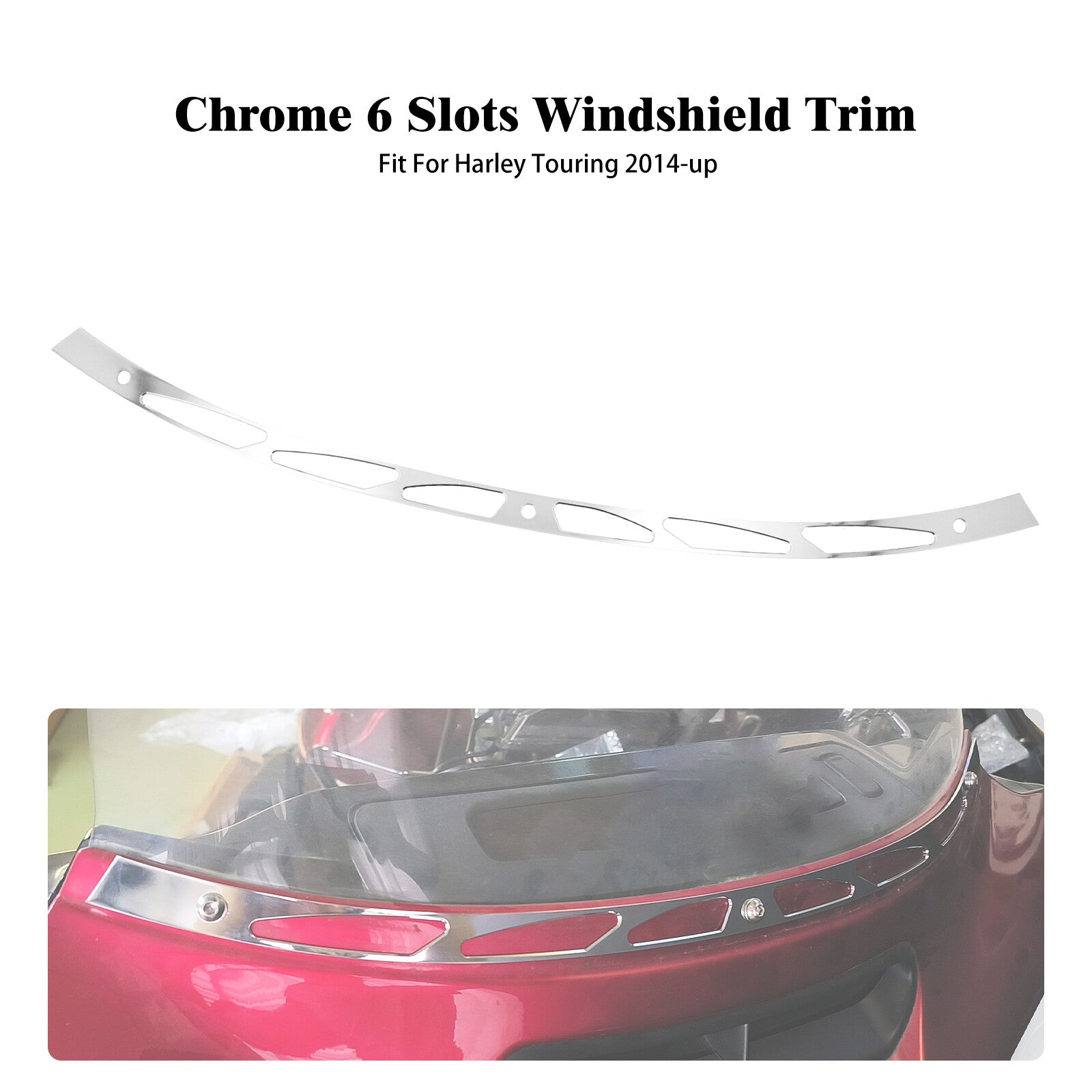 Chrome Fairing Windshield Trim for Harley Touring Electra Street Glide 2014-2023