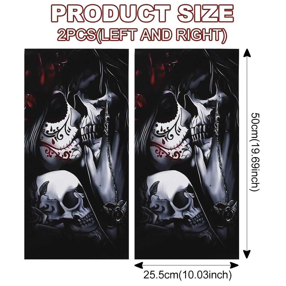 1019.7inch 2x Skull Kiss Car Center Pillar Stickers for Car Window Door Pillar