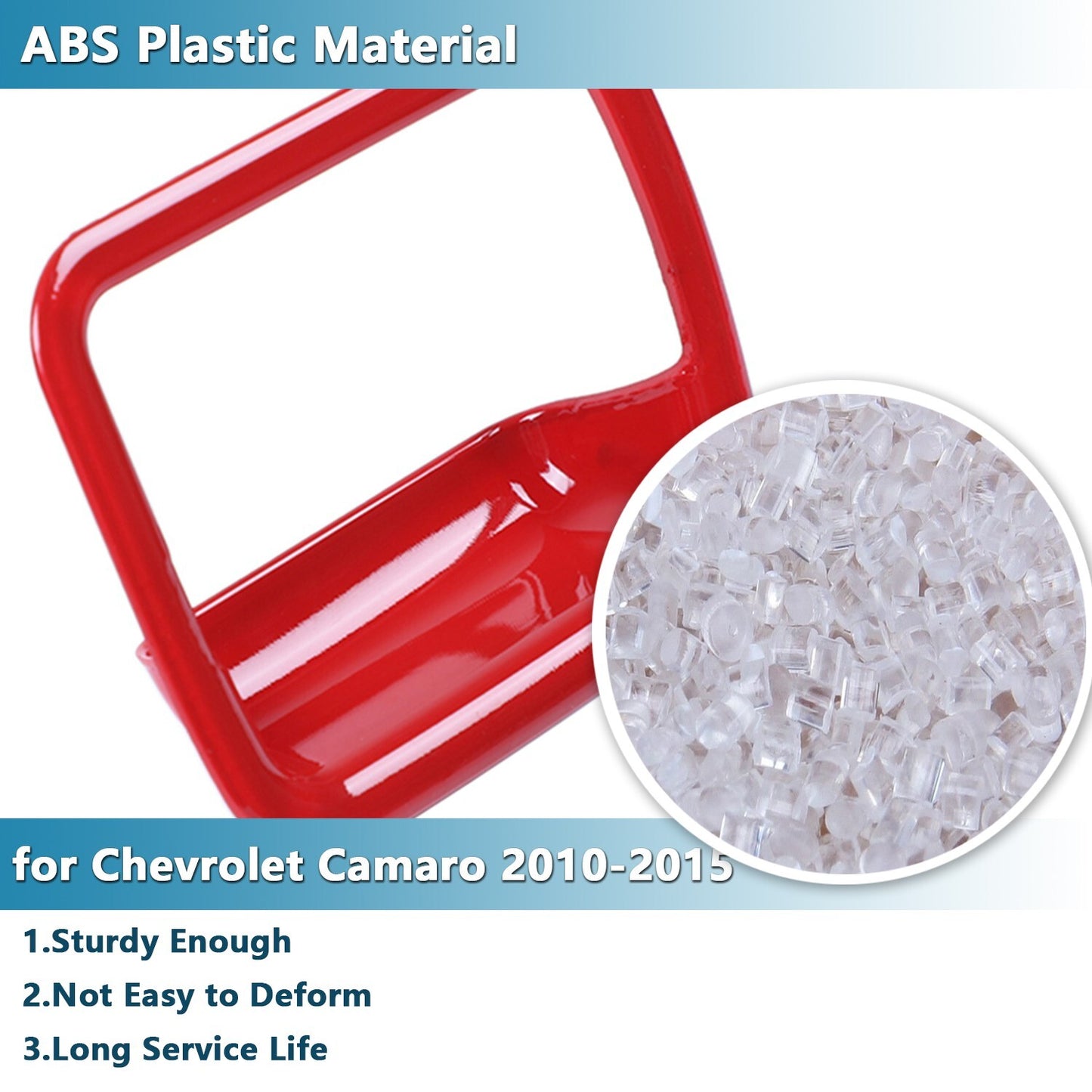 Red for Co -Pilot Storage Box Handle Grab Cover Trim for Chevrolet Camaro 2010-2015