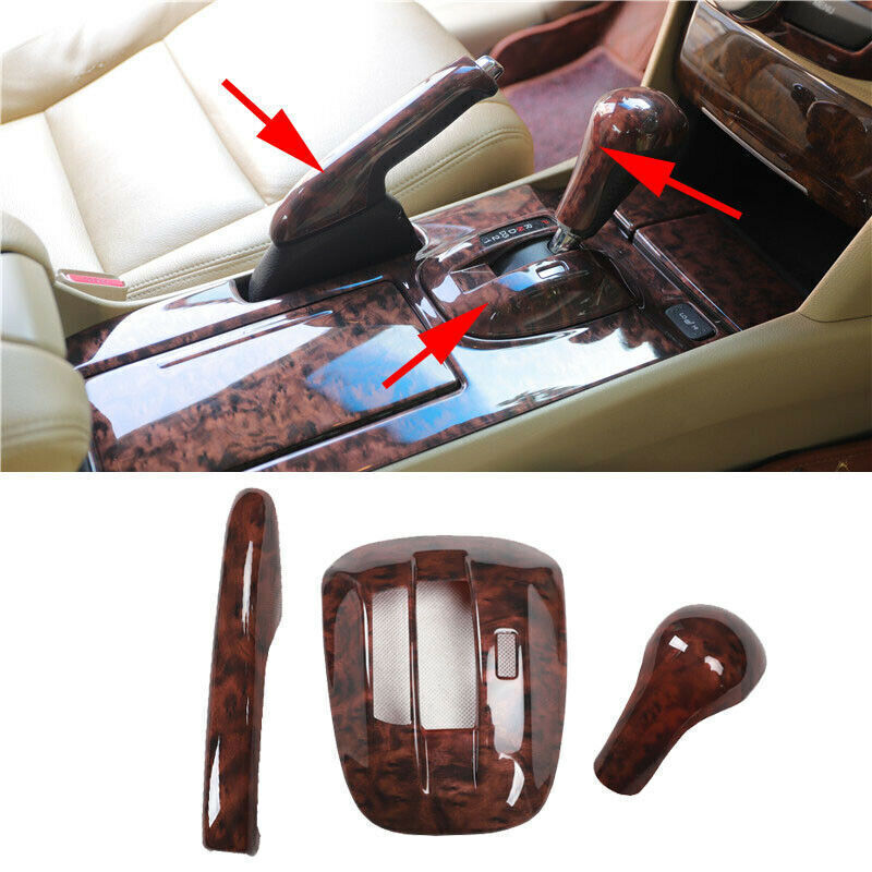 3P Wood Grain ABS Gear Shift Panel Cover Decor Trim for Honda Accord 2008-2012